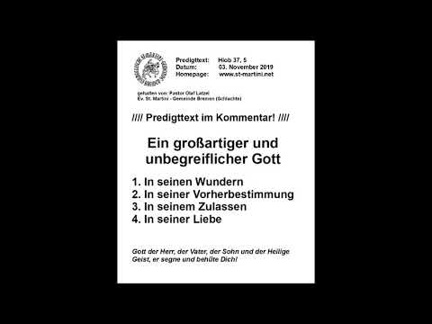 03.11.2019 - Ein großartiger und unbegreiflicher Gott