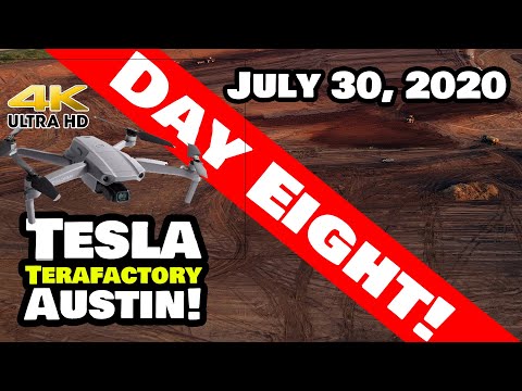 Tesla Gigafactory Austin 4k 7/30/20 - Tesla Terafactory Austin TX Timelapse with 7/30 Bonus Footage