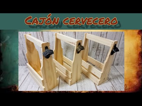 Cajón de Madera Para Cerveza o Latas Con Destapador