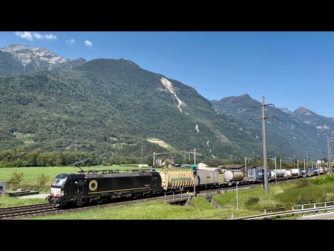 #286# TRENI MERCI - Il Taulov-Gallarate al curvone di Claro! #alptransit #intermodaltrain 