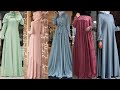 Simply beautiful & gorgeous plain evening gown dresses for muslim girls fully cover party wear dress