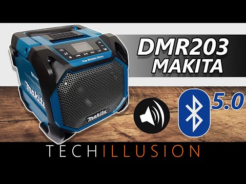 Makita Statybinis „bluetooth" grotuvas DMR203 10.8V - 18V, IP64 video