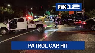 Police: Driver arrested after hitting patrol car during street takeover event in NE Portland