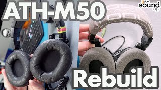 Video thumbnail for ATH-M50 Headphone Rebuild, Cable Mod,  FRESH ear-pads & a hand sewn headband 🧵🎧 by DcSoundOp