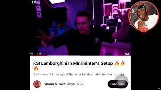 KSI Reacts To KSI Lamborghini In Miniminter&#39;s Setup 🔥