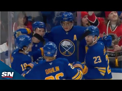Sabres' Tage Thompson Fakes And Tucks In Shot From Below The Goal Line