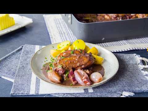 Coq Au Vin Recipe: A French Red Wine-Braised Chicken Stew With Mushrooms And Bacon