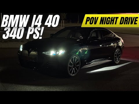 BMW i4 eDrive40 Facelift Night POV Test Drive | Electric Gran Coupé in the Dark