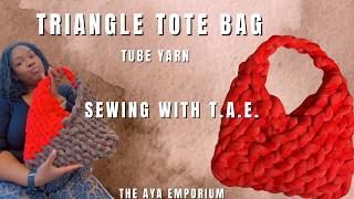 Triangle Tote Bag Chunky Tube Yarn Crochet Tutorial | Beginner Friendly