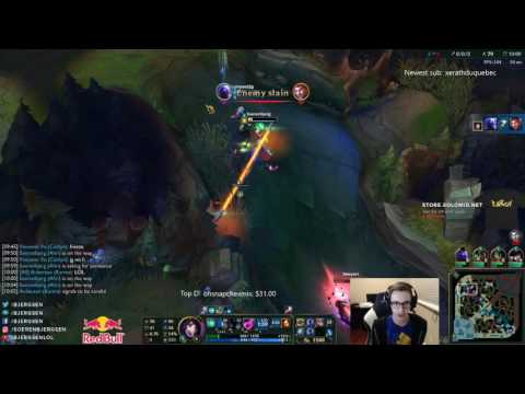 Bjergsen's accidental flash juke on Ahri