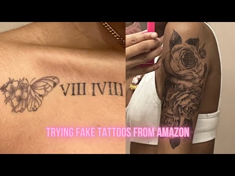 TRYING FAKE TATTOOS FROM AMAZON
