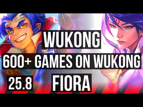 WUKONG vs FIORA (TOP) | 6k comeback, 600+ games, Dominating | KR Master | 25.8