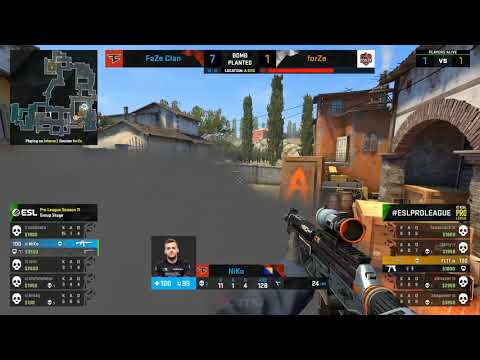 CSGO NiKo 1v3 Cluch | Faze vs ForZe | ESL pro league season 11