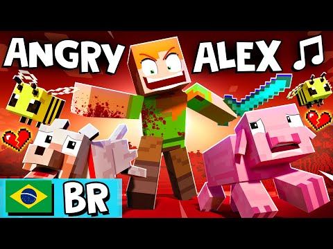 "ANGRY ALEX" 🎵 [Versão OFICIAL em portugues] Minecraft Animation Music Video - Em Portugues