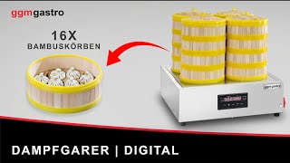 (2 pcs) - Cuiseur vapeur Dim Sum Professionnel - 2,5kW - Électronique - avec 32 paniers en bambou et 8 couvercles