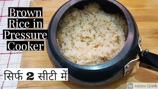 How to make Brown Rice in Pressure Cooker सिर्फ 2 सीटी में Perfect Quick Brown Rice खिला खिला और नरम