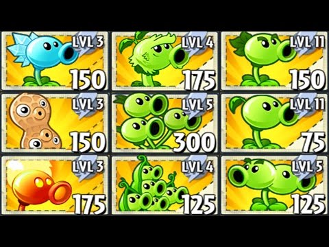 All Pea Plants Power-Up! Vs Gargantuar in Plants vs Zombies 2