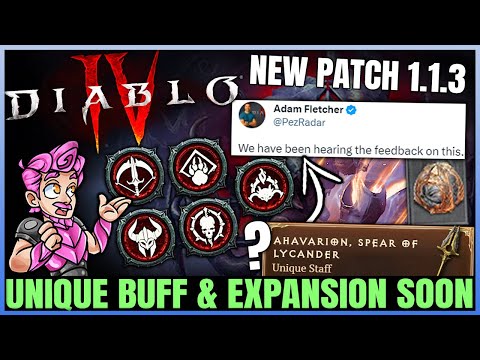 Diablo 4 - CONFIRMED: New Patch 1.1.3, Expansion Soon, Loot Filter, Uber Unique Changes & More!