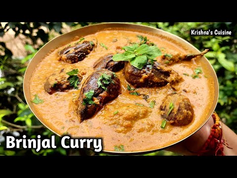 Brinjal Curry || Gutti Vankaya Curry Recipe || Iskcon Prasad || Krishna's Cuisine #brinjal_curry