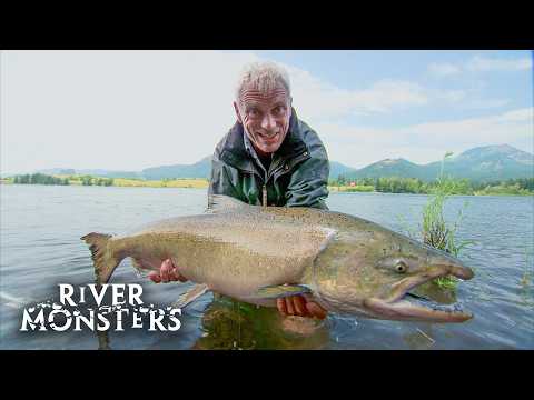 He catches a HUGE Chinook Salmon in the Currents | River Monsters