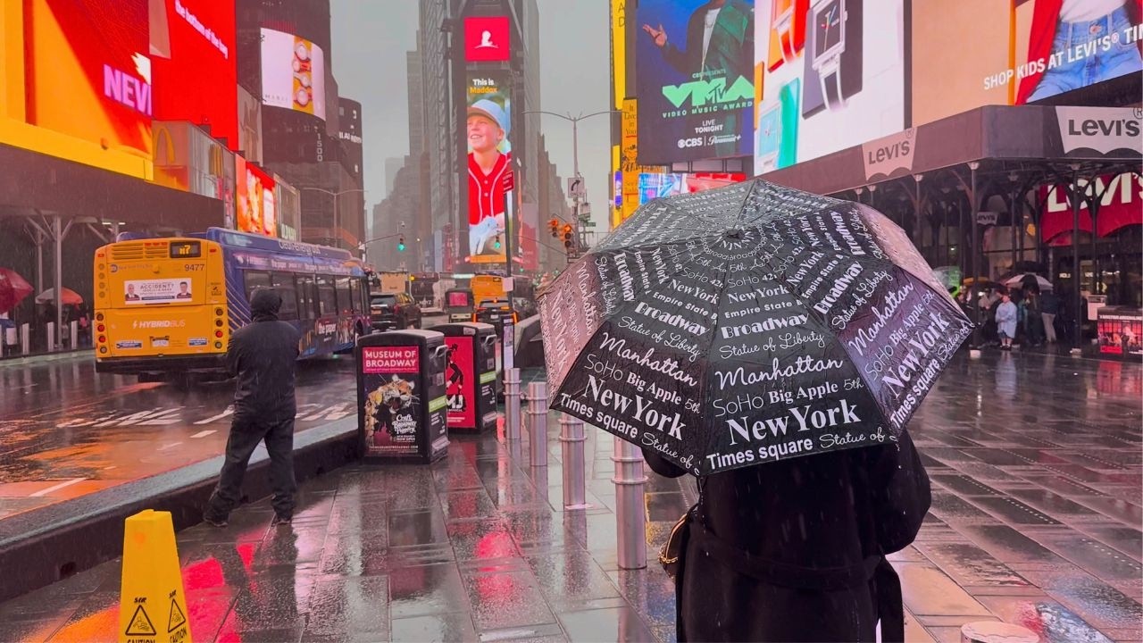 NYC in the Rain During the Nor’easter | Fifth Avenue to Times Square 4K Walking Tour
