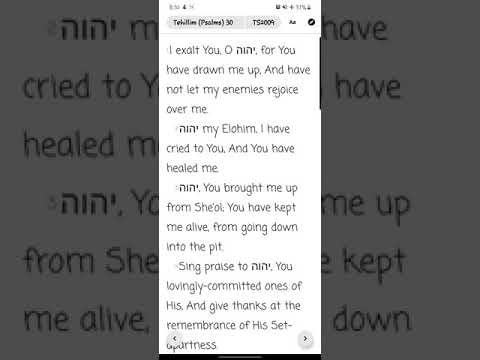 Tehillim/ Psalms Chapter 30