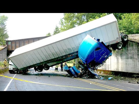 Crazy IDIOTS Trucks Rolling Over | Heavy Equipments Trapped in Muddy and Flooded River | Plane Fail