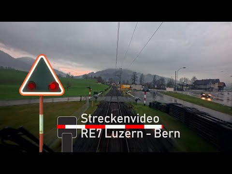 Führerstandsmitfahrt / Cab ride RE7 Luzern - Bern 🚃 BLS RABe528 (MIKA) 🌦️