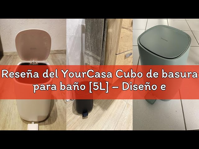 Vídeo relacionado con Kongming Cubo de basura para baño con prensa, 2 unidades estrecho para cocina, cubo de basura pequeño de 10 l con tapa, resistente a los olores, para cocinas, baños, oficinas, salón, dormitorio, WC