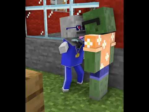 Monster School : Baby Skeleton Sad Birthday - Minecraft Animation- (shorts version) #Shorts​ 1