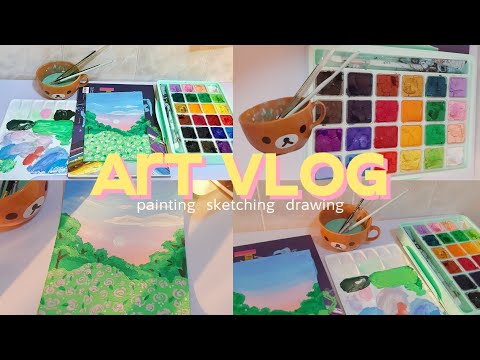 ART VLOG ✸ Painting | Sketching | Himi gouache 24 colors EP8