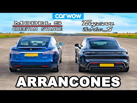 Tesla Model S Cheetah Stance vs Porsche Taycan Turbo S: ¡ARRANCONES!