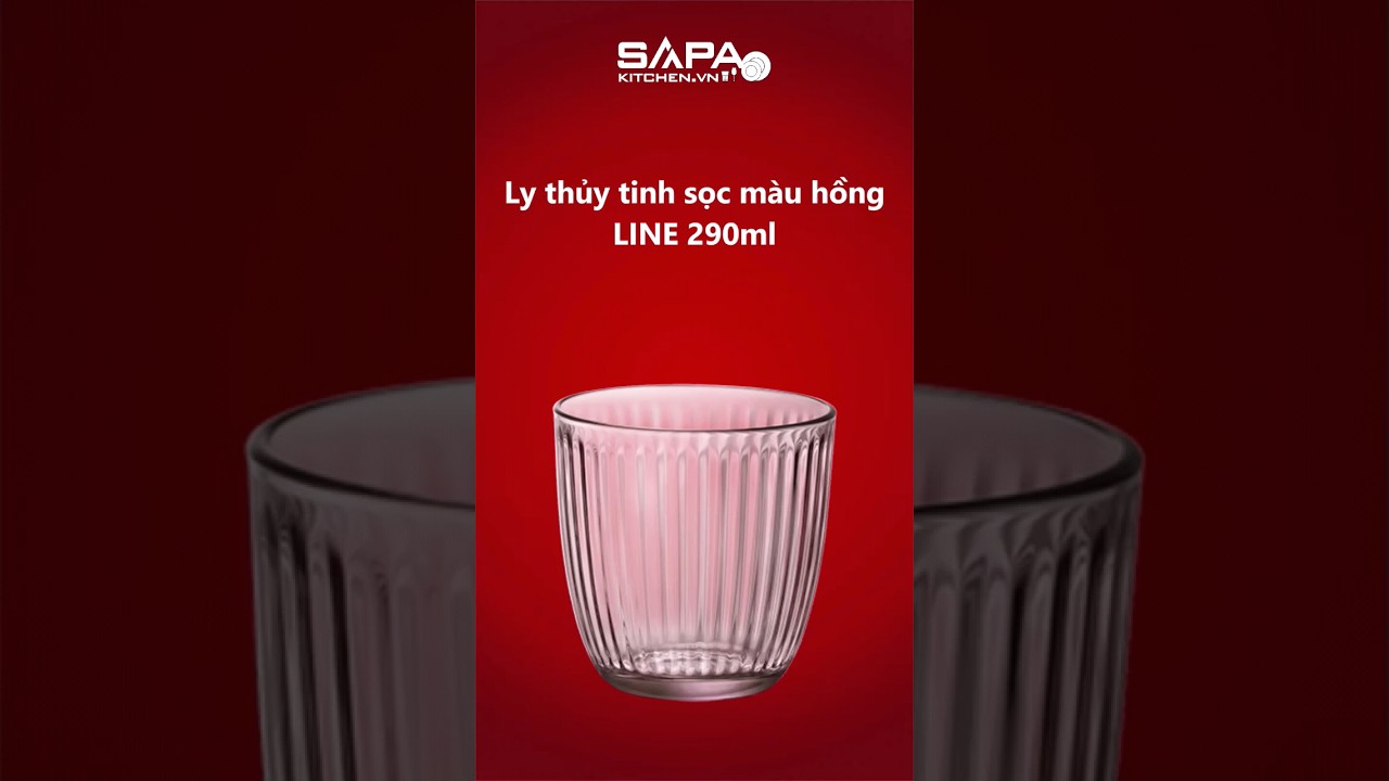 Ly thủy tinh sọc Line 29cl màu hồng
