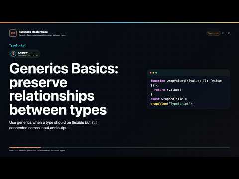 Generics Basics Explained Fullstack Masterclass Typescript Course