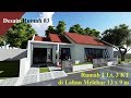 Animasi Desain Rumah 03: Rumah 1 Lt, 3 KT di Lahan Melebar 13 x 9 m