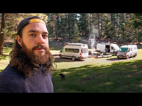 Cozy Vanlife Camping in MOUNTAIN FOREST (with friends)