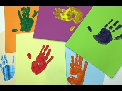 Colorful Hand Prints with Watercolors