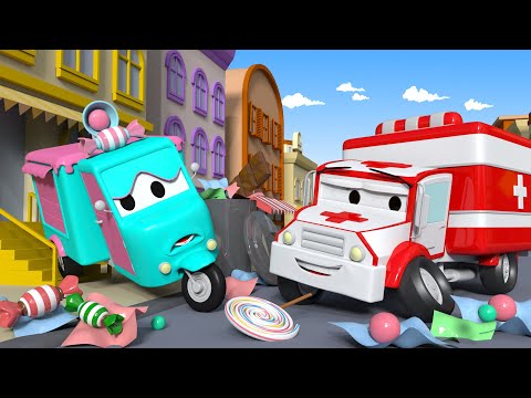 Carrie the Candy Car ! -  Amber the Ambulance in Car City l Cartoons for Children