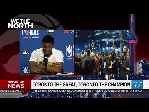 Kyle Lowry speaks to reporters after NBA championship win