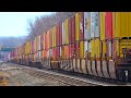 Giant Sized CSX Stack Train CSX And CP Trains Meet Fast BNSF Train CSX Train W DPU More Trains