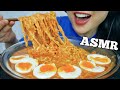 ASMR SPICY CHEESY NOODLES SOFT BOIL EGGS RELAXING EATING SOUNDS NO TALKING SAS ASMR