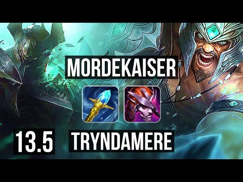 MORDEKAISER vs TRYNDAMERE (TOP) | 6 solo kills, 9/2/2, Dominating | TR Master | 13.5