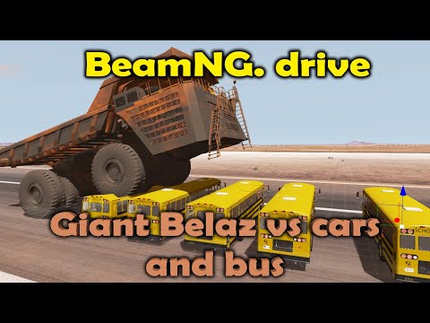 GIANT BELAZ vs CARS\BUS – BeamNG.Drive| Amorius
