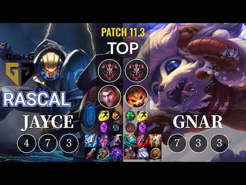 GEN Rascal Jayce vs Gnar Top - KR Patch 11.3
