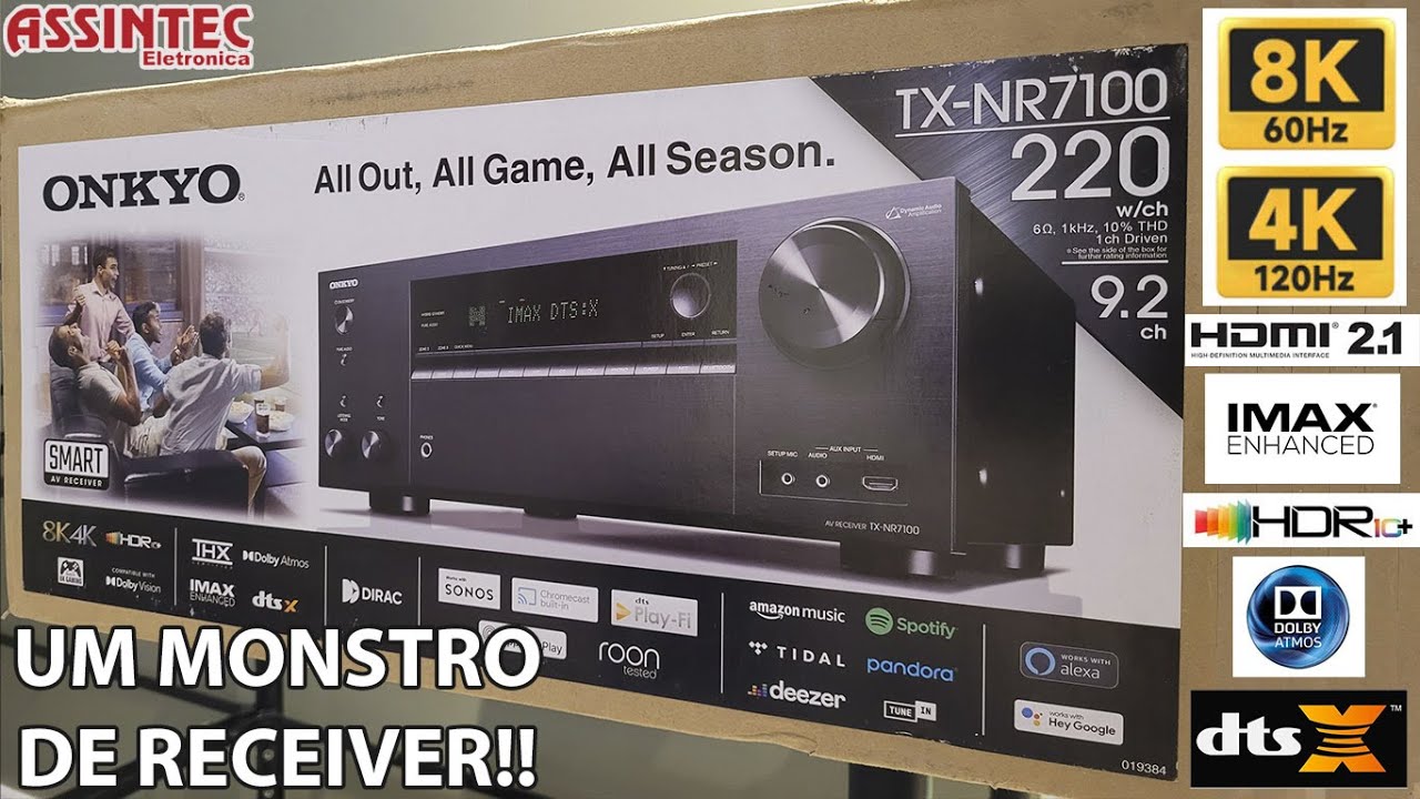 TESTEI O RECEIVER ONKYO 8K TX-NR7100  THX CERTIFICADO