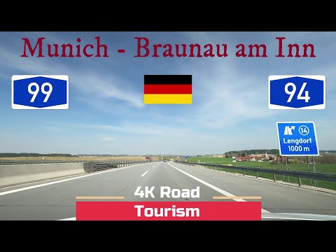 Driving in Germany from München to Braunau am Inn on A94