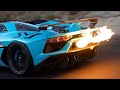 2 Lamborghini Aventador SVJs With Gintani F1 Exhaust Massive Flames HEADPHONE USERS BEWARE