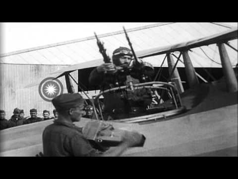 Thumbnail for Salmson 2A2 aircraft of Aerial Recon Squadron.Pilot and observer-gunner board air...HD Stock Footage by Salmson
