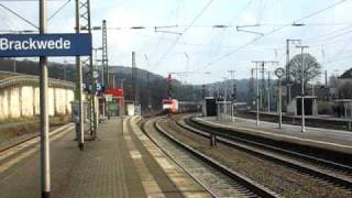 preview picture of video 'Veolia Transport freight train towards Hamm and a DB IC train towards Bielefeld hbf...'