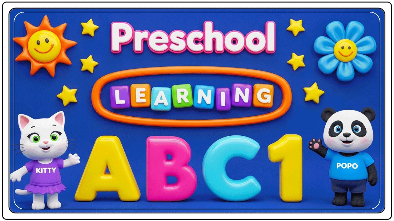Preschool Learning activities for 3 year olds at home | Learn ABC Phonics Shapes Numbers Colors 🌈